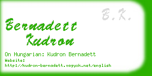 bernadett kudron business card